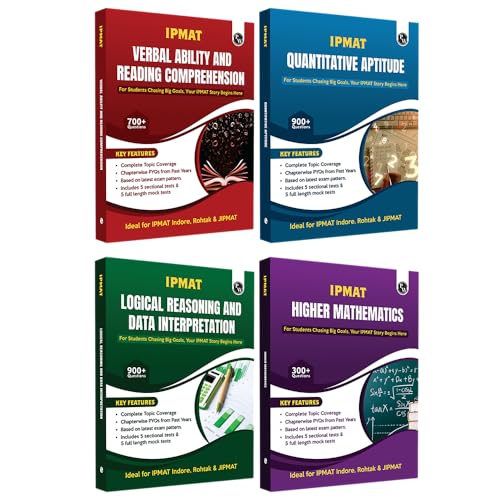Image of PW IPMAT Quantitative Aptitude, Verbal Ability and Reading, Logical Reasoning and Data Interpretation, Higher Mathematics Combo Set of 4 Books For IPMAT & JIPMAT [Paperback] PW
