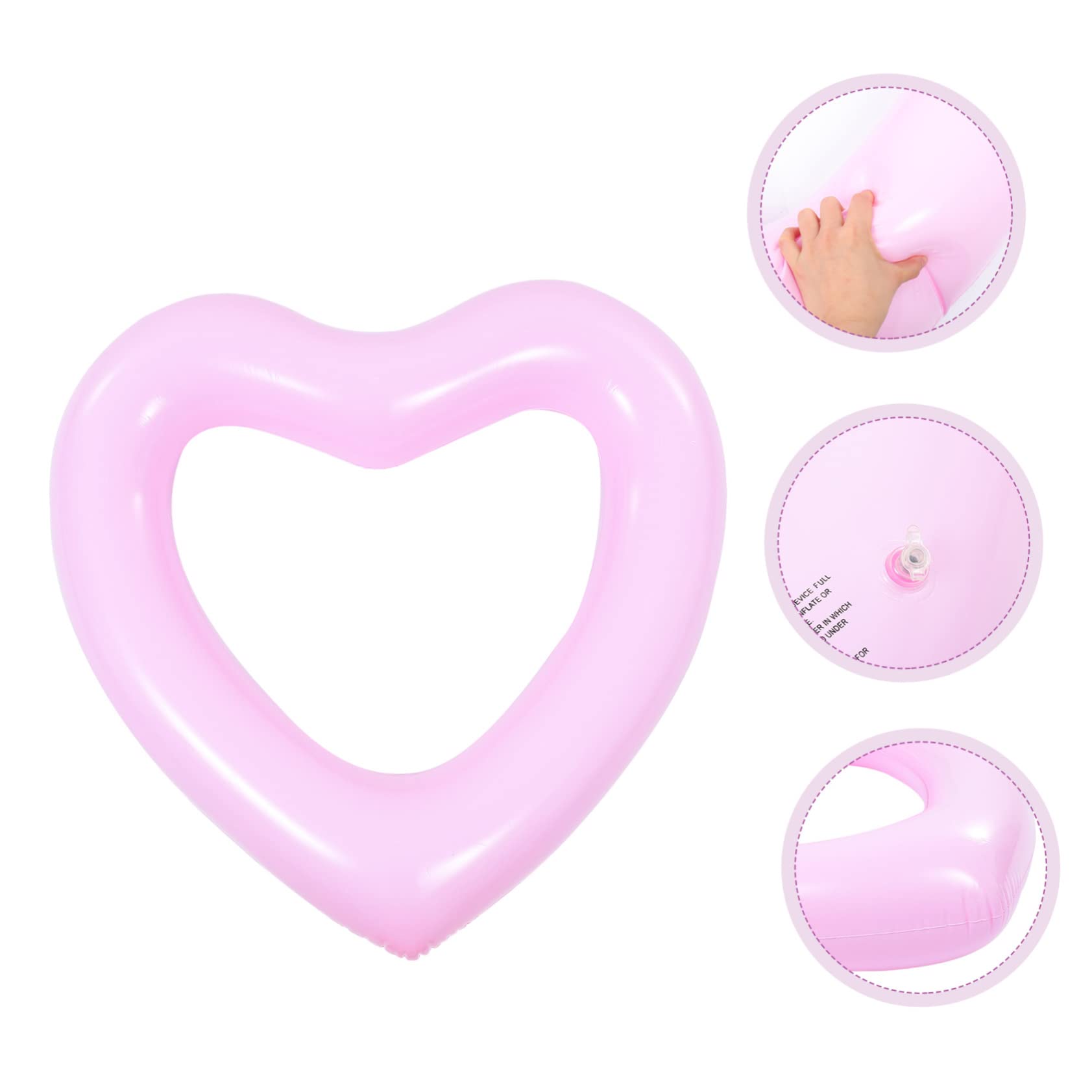 BESPORTBLE Beach Party Swim Ring Inflatable Pool Float Heart Shape Swimming Ring Pool Toy Lounge Float