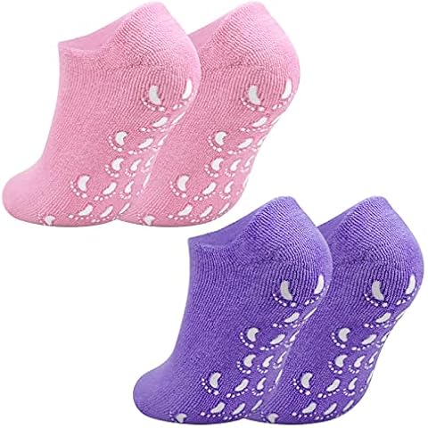 Jinlaili 2 Paar Feuchtigkeitsspendende Gel Socken, 21.5 cm Weiche SPA Socken mit Vitamin und Öl Infundiert, Moisturizing Socken, Soften SPA Gel Socken Zum Reparieren und Erweichen trockener Haut Cover