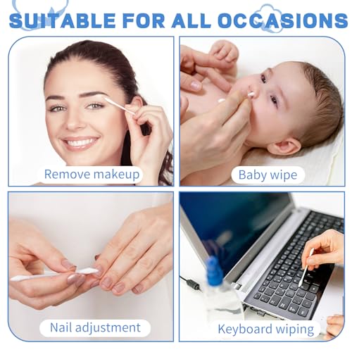 pointed tip cotton swabs 800 count double precision tips with paper stick cotton buds for makeup personal care crafts