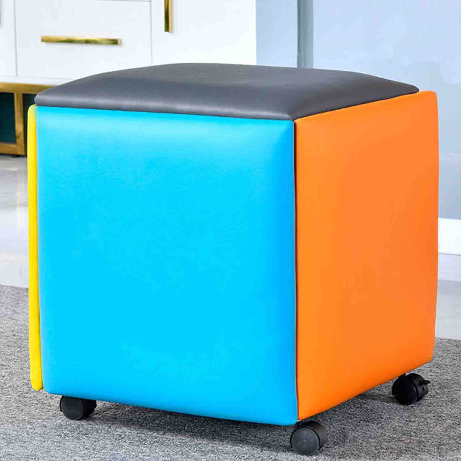 Repose-Pieds Ottoman en Cuir pour Salon et Tabouret de Pied Mobile pour Chambre