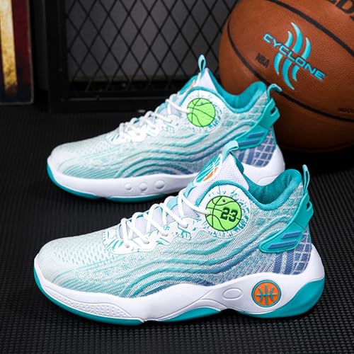 Men's High-Top Non-Slip Lace-Up Fashionable Basketball Shoes with Breathable Mesh, Lightweight, Non-Slip and Shock-Absorbing Sports Shoes Suitable for Outdoor Sports and Gym Exercise4