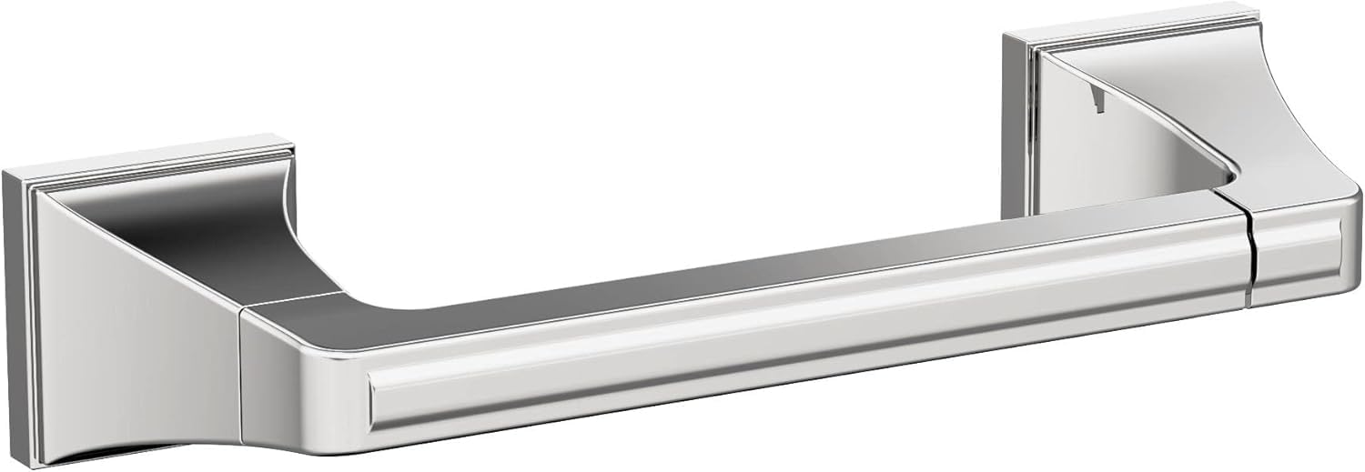 Amerock Mulholland 8-13/16" Chrome Pivoting Double Post Toilet Paper Holder