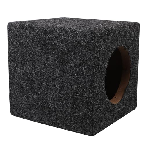 MUCKLILY Caja Acústica de Madera para Coche 5 Pulgadas Cuadrada Accesorio para Subwoofer de Audio Caja de Altavoz Pequeña Compatible Sistemas de Sonido Vehicular Camiones y Automóviles