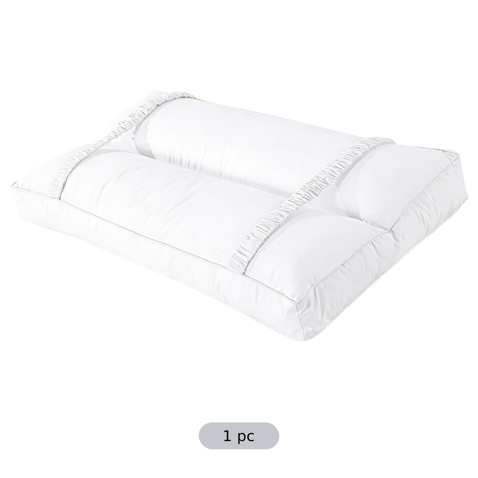 Almohada de fibra de poliéster para dormir de lado, almohada ergonómica de apoyo para piernas con correas, cojín de cadera para comodidad de presión, 13 x 5.9 x 4.7 pulgadas, para molestias y dolores