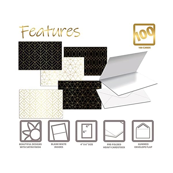 Better-Office-Products-100-Pack-All-Occasion-Greeting-Cards-Assorted-Blank-Note-Cards-4-x-6-inch-6-Elegant-Gold-Foil-Geometric-Designs-Blank-Inside-with-Envelopes-100-Pack Better-Office-Products-100-Pack-All-Occasion-Greeting-Cards-Assorted-Blank-Note-Cards-4-x-6-inch-6-Elegant-Gold-Foil-Geometric-Designs-Blank-Inside-with-Envelopes-100-Pack