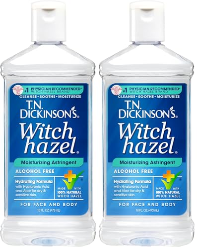 Image of T.N. Dickinson's Witch Hazel Alcohol-Free Moisturizing Astringent, Made with 100% Natural Witch Hazel 16 oz (Pack of 2)