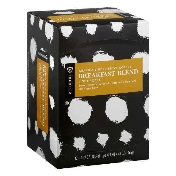Publix Light Roast Arabica Breakfast Blend Coffee, Single-Serve | 12-0.37 oz (10.5 g) cups, 4.45 oz (126 g)