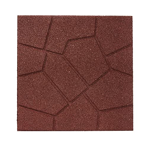 Rubberific Dual Sided Rubber Paver Tile - 16" X 16" X 3/4" (Red, 5 Tiles) #TOP2