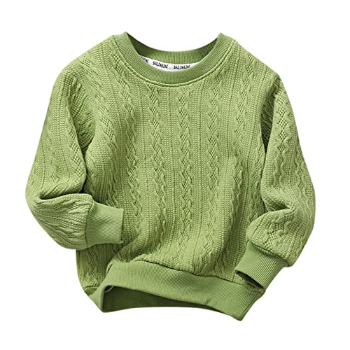 Toddler Children Kids Baby Boys Girls Solid Round Collar Knitted Thick Sweater Pullover Blouse Tops (A, 5-6 Years)