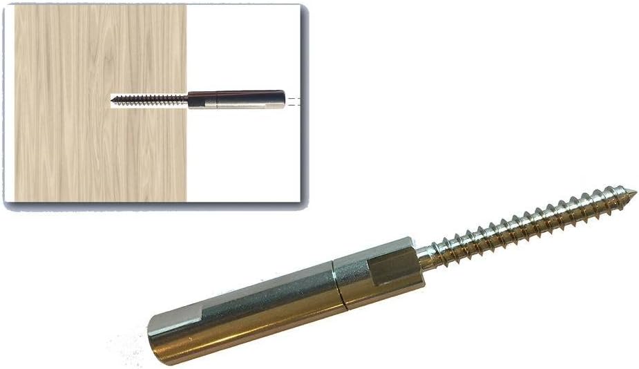 1/8 Inch Stainless Steel Long Terminal Cable Railing Kit with One SwiftCatch Lag Stud End for Surface Mounting - 5 Foot