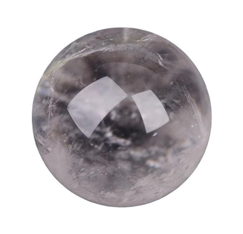 DPURPIWADY Quartz Crystal Ball Divination Gemstone Sphere White Decorative Crystals Stone for Feng Shui Home Decor,3.9"(10cm)