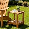 Utoplike Teak Side Table Outdoor, Patio End Table Double Layer, Wooden Coffee Accent Tables for Backyard, Garden, Bed, Living Room, Couch, Two-Tier #1