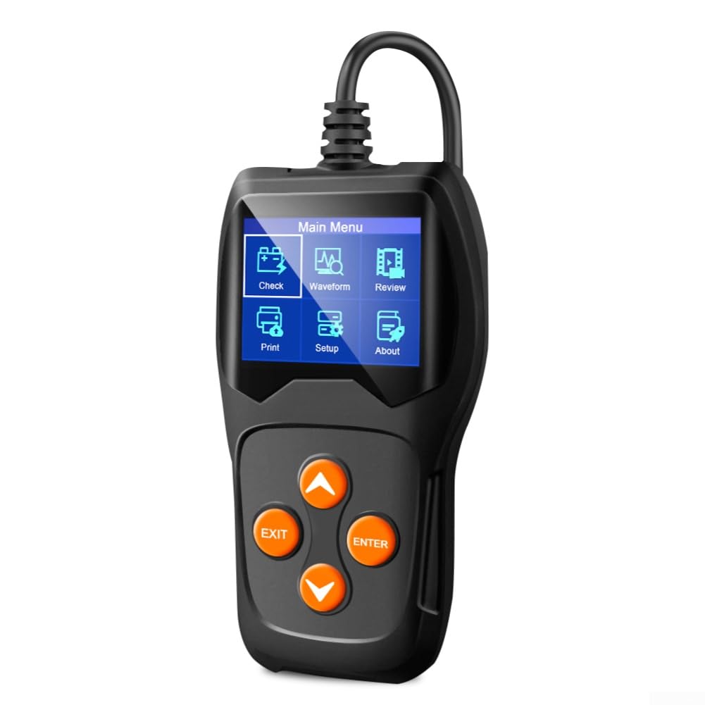 Strumento diagnostico KW600 della batteria del veicolo 12V con letture di tensione in tempo reale e funzioni multiple di prova per l'affidabilità del sistema
