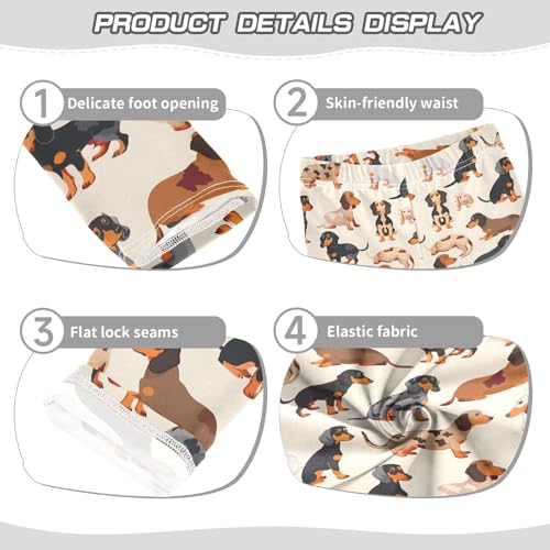 senya Girls Printed Leggings Yoga Pants Dachshund Breed Animal Seamless for Kids in 4t to 10 Years, 4T3