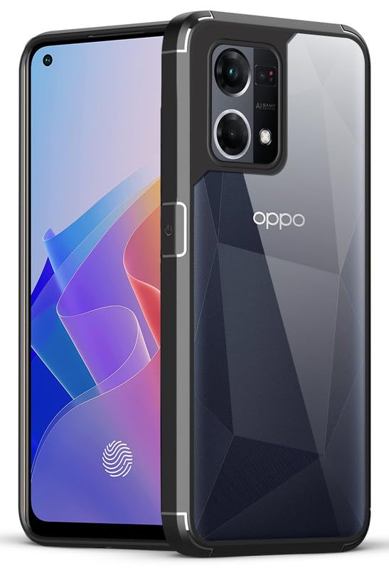 Mr. Case Transparent case with Silicone Frame Back Cover for Oppo F21 Pro 4G | Shockproof Transparent Hard Back Shockproof Bumper - Transparent (Black Border) (B0CWVF6R81) Amazon Price History, Amazon Price Tracker