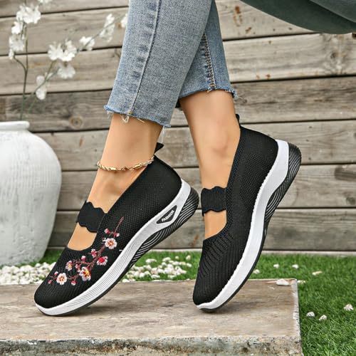 Orthopedic Shoes for Women, Womens Non-Slip Walking Sneakers Breathable Tennis Shoes Comfortable Mesh Slip On Shoes3