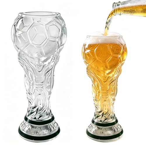 HUIKUANGEU Vasos de Cerveza,Vasos de Cerveza de Recuerdo de 500ml,Vaso de Cerveza de Balón de Fútbol,Vaso de Cervezas Reutilizable para Fiesta de Fútbol,Cócteles