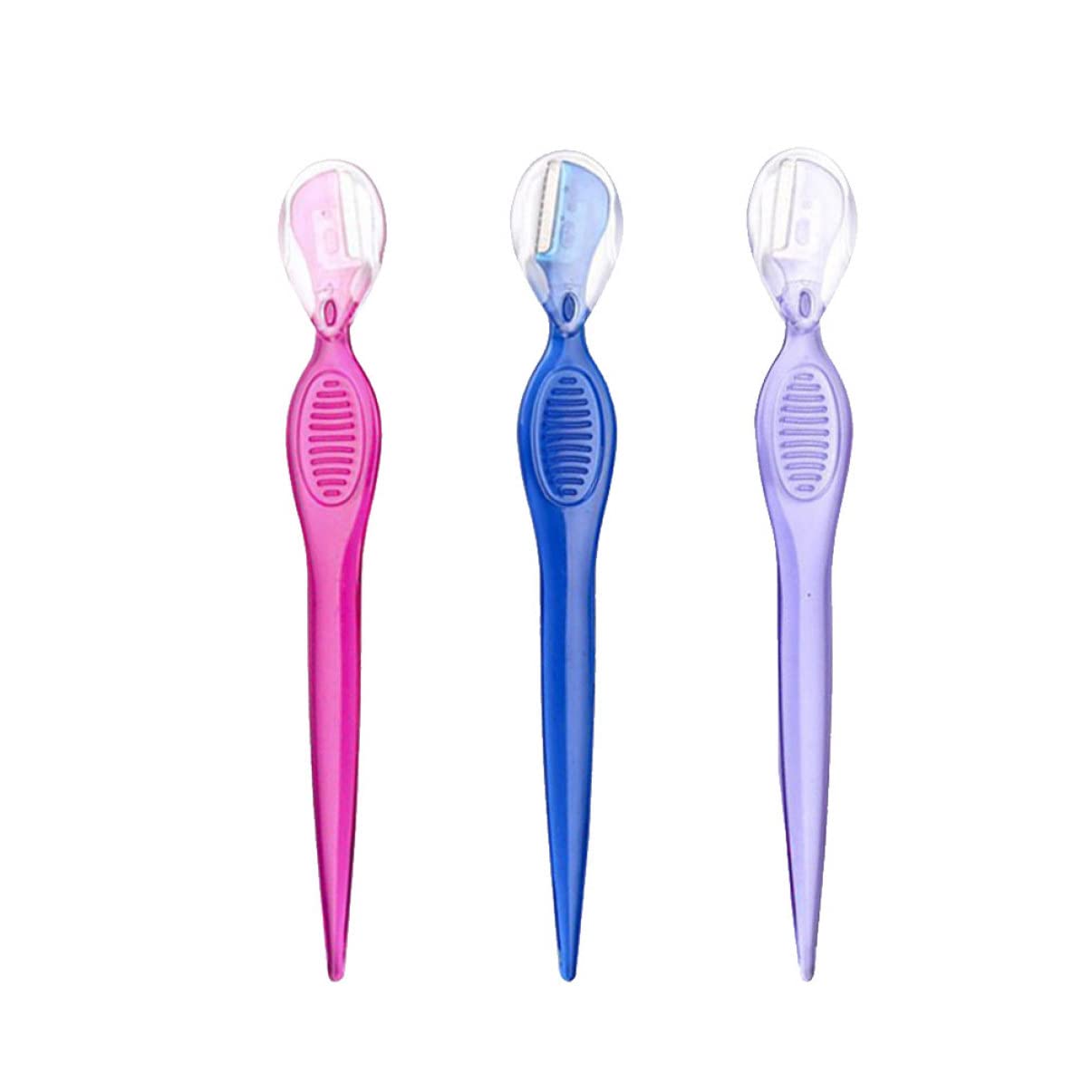 minkissy 9pcs Stainless Steel Eyebrow Compact Trimmers for Eyebrow Shaping Travel-friendly Beauty Tools Transparent Red and for Women and Girls