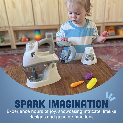 image for Constructive Playthings Play Kitchen Appliances, Kids Blender and Mixe