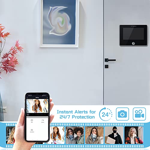 Tmezon Peephole Camera Wifi Door Peephole Viewer Video Doorbell Camera With Monitor 4.3 Inch Lcd Screen Motion Detection #TOP6