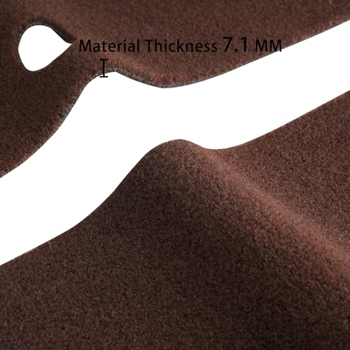 BLIBLIUNIT Dash Cover Mat Fit for 2007-2014 Chevy Tahoe Avalanche Suburban GMC Yukon/2007-2013 Silverado LTZ GMC Sierra SLT,Dashboard Cover Carpet Pad w/o Dash Speaker (Brown) by BLIBLIUNIT - Image 5