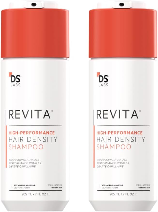 DS Labs For Men & Women Revita Shampoo - Scalp Refreshing Cleanse for Fuller Looking, Volumizing, Lightweight Hydration, Sulfate & Silicone Free, Color Safe, 205 mL, (2 Pack)