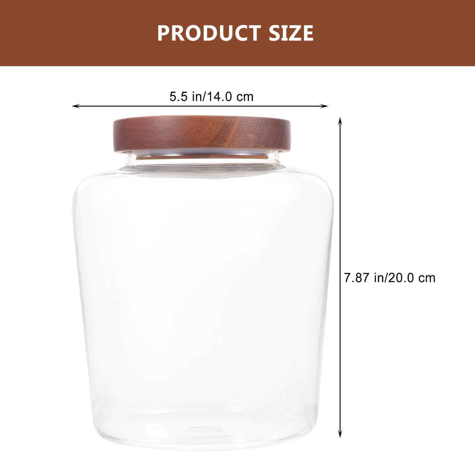 Contenitore di Vetro Borosilicato 2,5l Coperchio in Legno Ermetico, Barattolo Multifunzione per Tè e Alimenti Domestici, Contenitore Trasparente per Conservazione e Stoccaggio