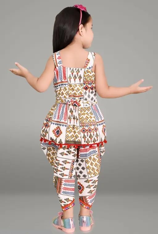 Image of EPIKID Girl's Festive & Party Kurta And Dhoti Pant Set