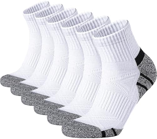Stoeury Sneaker Socken Herren, Quarter Socken mit Frotteesohle, Atmungsaktive Sportsocken aus Baumwolle mit Nahtlose Zehen, Tennissocken für Laufen Wandern