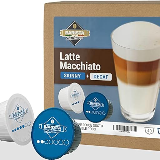 Barista Italiano - Latte Macchiato Descafeinado - 80 Cápsulas Compatibles con las maquinas Dolce Gusto®* (80 Cápsulas, 40 Porciones) | Con Leche Desnatada | Ya disponible en tu tienda friki favorita! En mundofriki.es!