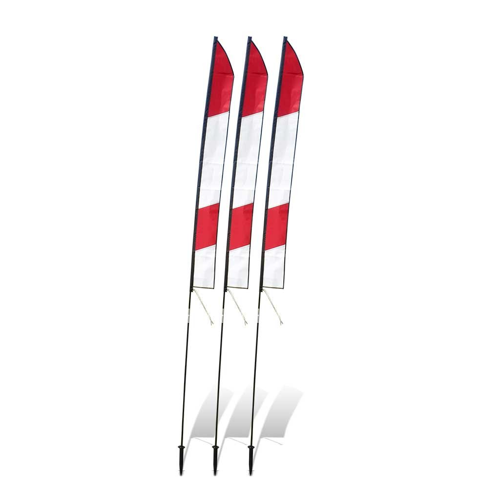 6 ft. Slalom FPV Racing Air Gates with 10 ft. Poles (Set of 3) - White/Red