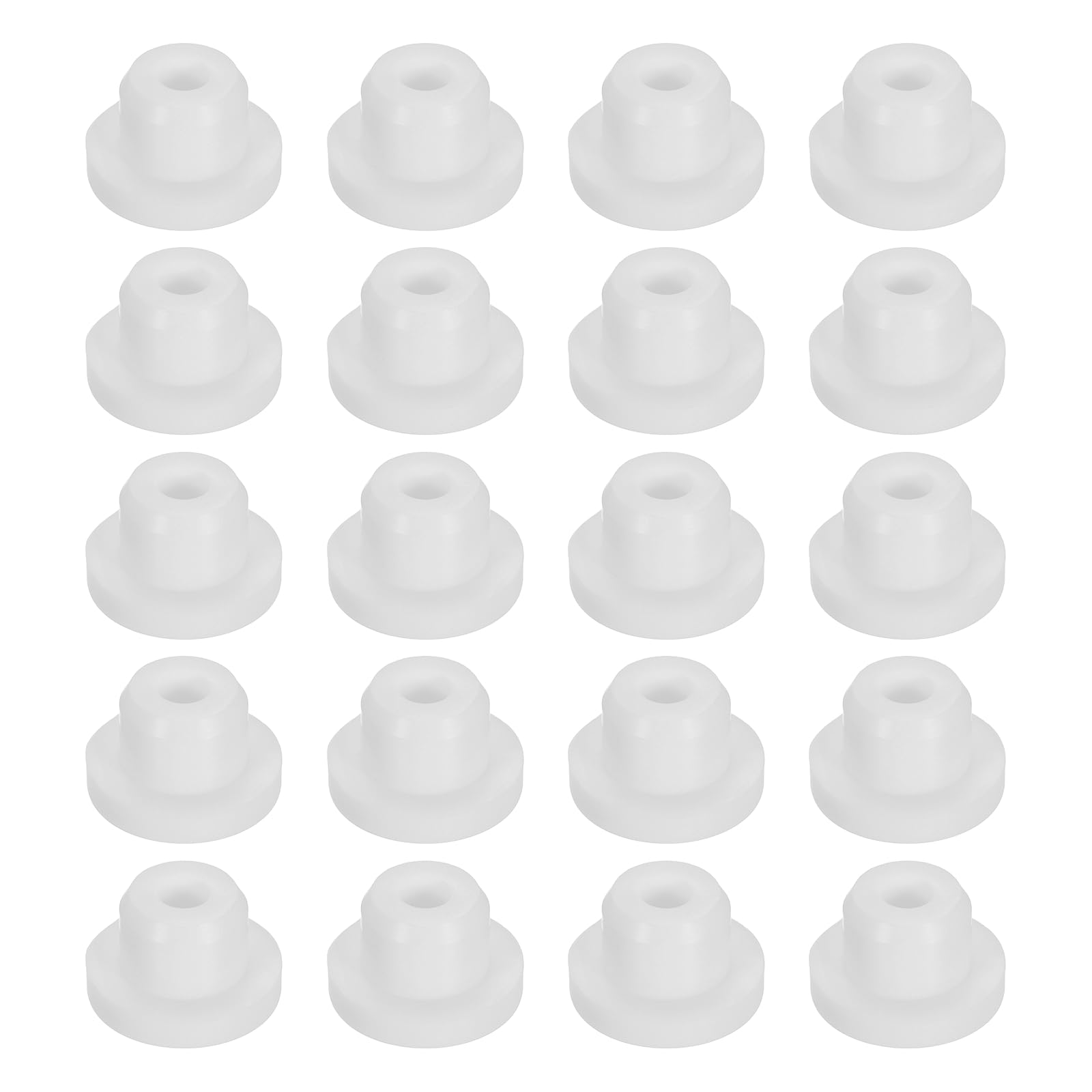 sourcing map 20 Pieces White Plug Holes, Waterproof Rubber Button Plug for 14mm / 0.6" Hole Bottles Pipes End Caps Round Sealing Plugs Flexible Rubber Stoppers