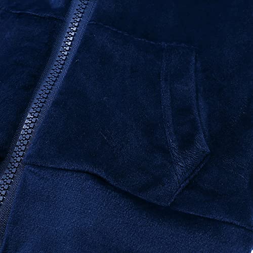 MYGBCPJS Boys Girls 2 Pcs Velour Zipper Tracksuit Sweatsuit Kids Long Sleeve Pullover Hoodie + Elastic Waist Sweatpants Set4