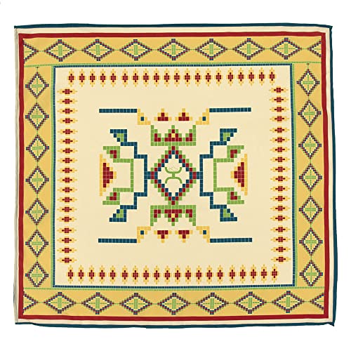 Hooey The Satin Wild Rag Western Heritage 25 X 25 Inch Unisex Style Bandana (Beaded Star -- Yellow/Red/Blue) #TOP23