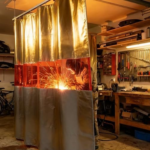 Retractable Welding Protection Screen, Customizable 108x192in Flexible Curtain Divider for Fast Installation in Welding Work Areas, Durable Safety Shield