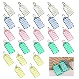 GHPKOTW 25 Schlüsselanhänger mit beschreibbaren Etiketten, 5 Farben Schlüssel Anhänger Schlüsselschilder mit Ring Schlüsselschilder zum Beschriften für Koffer Haustiere Gepäckstücke