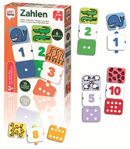 Jumbo Spiele 19547 ich lerne Zahlen - Lernspiel für Kinder ab 3 Jahren für 1 bis 4 Spieler Mehrfarbig One Size