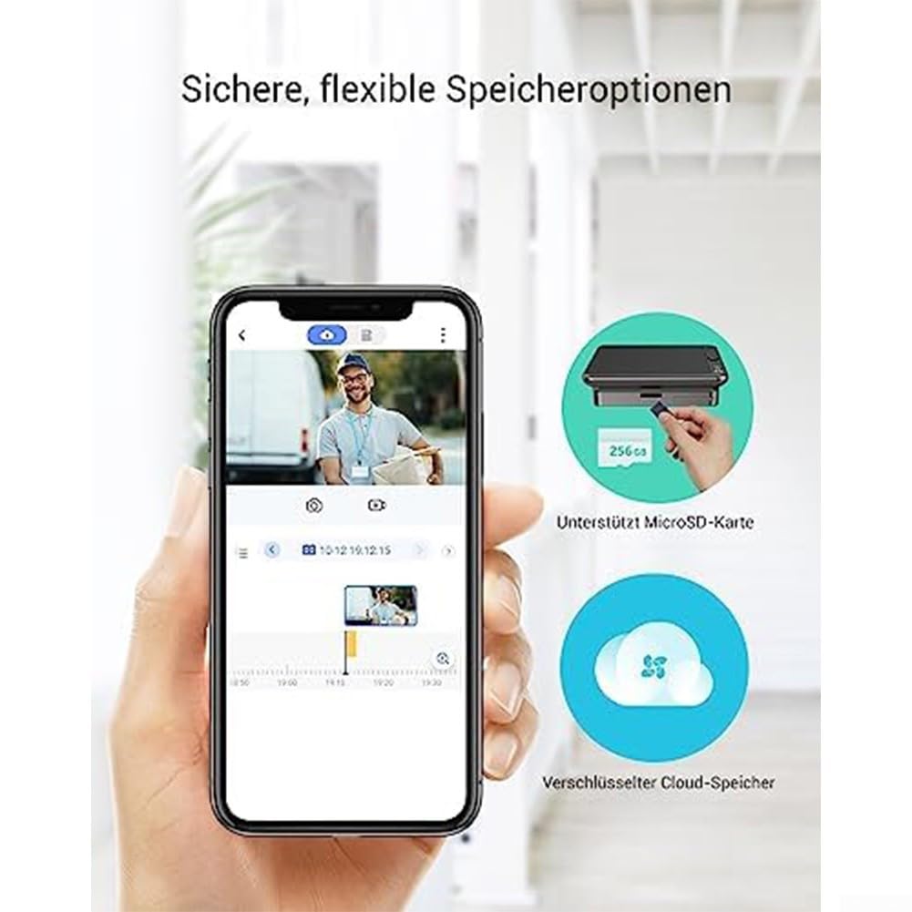Sonnette vidéo WiFi, objectif 166°, détection AI bidirectionnelle (PD49))