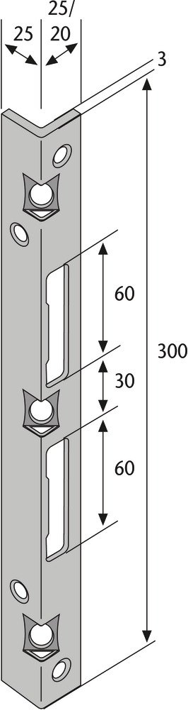 ABUS 055416 SSB400 Barre de sécurité certifiée TÜV 25 x 25