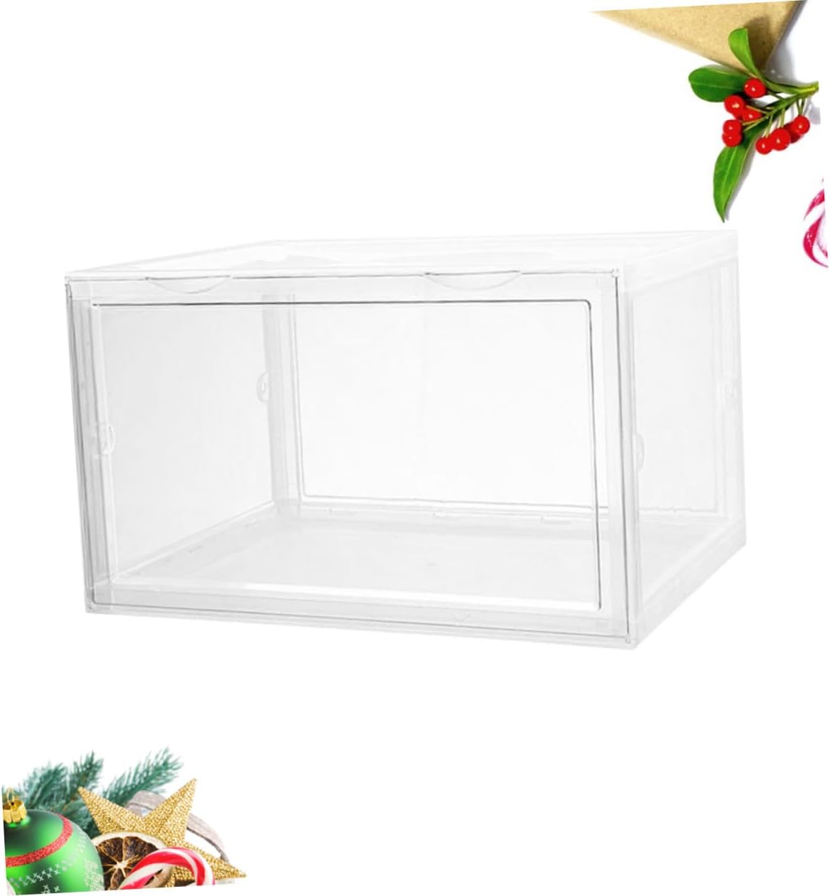 Shoe Storage Box with Magnetic Door Dustproof Stackable Shoe Organizer Container for Home Closet for Sneaker and Boot Storage