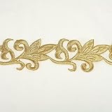 bordados en oro malaga Esto es por un patio (90 cm) Annielov 50 mm Oro Hierro en Bordado metálico Encaje por el Patio – Boda Novia Encaje Boda Tela Millinery Accent diseño de Encaje de Accesorios Vestido de Novia Accesorios de Borde 312