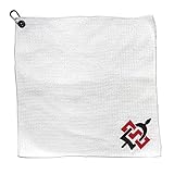Team Golf NCAA SAN Diego ST Microfiber Towel - 15' X 15' (White) with Carabiner Clip, Premium Microfiber with Deep Waffle Pockets - Superior Water Absorption and Quick Dry Golf Cleaning Towel
