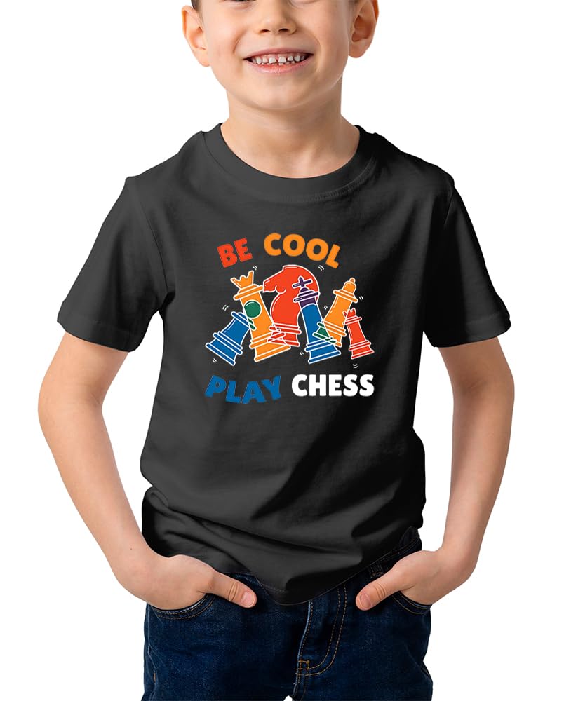 caseria Kid's Cotton Printed T-Shirt - Cool Chess | Half Sleeves | Boys T Shirt | Regular Fit | Round Neck | Graphic T Shirt-picture-11