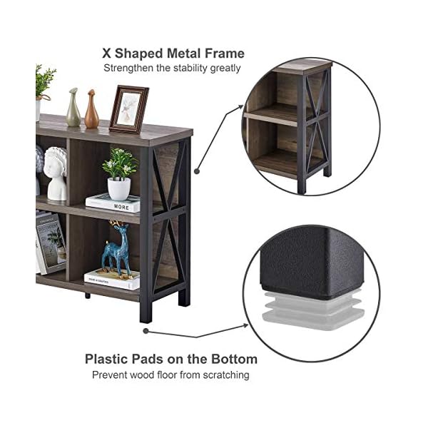 FATORRI 8 Cube Storage Organizer Bookshelf, Rustic Wood Cubby Bookcase