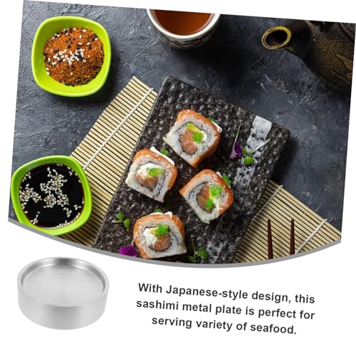 Plato Sushi Sashimi Acero Inoxidable Estilo Japonés miniatura 2