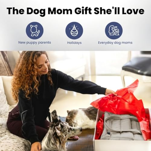 Image of Rubyloo Puffer Dog Travel Bag for Dog Moms, Diaper Bag with Travel Bowls