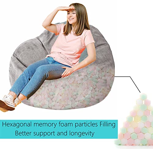 Bean Bag Chair Memory Foam Filled Bean Bag Chairs, Big Ultra Supportive Stuffed Bean Bag With Ultra Soft Corduroy Cover, Multiple Sizes And Colors For Adults, Teens #TOP2