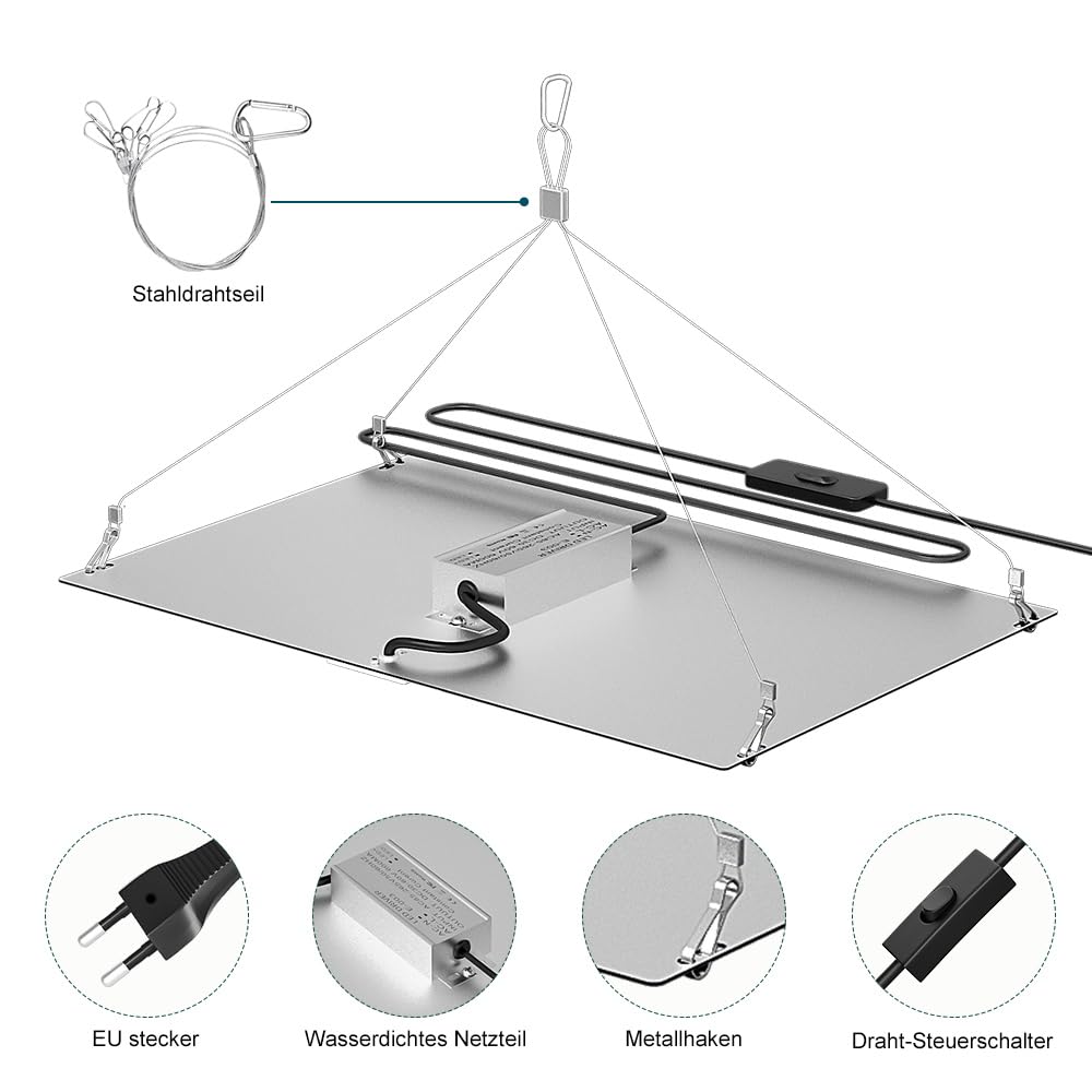 Lampa LED do wzrostu roślin pełne spektrum 150W UV IR Czerwona Niebieska 220V do hydroponiki szklarni namiotu hodowlanego roślin domowych warzyw i roślin mięsnych, 2 sztuki