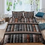 Libros Vintage Impresión 3D Anime Marrón Amarillento Funda De Edredón Fácil De Limpiar De Microfibra Ropa De Cama Edredón Adecuado para Niños, Niños Y Niñas 3 PiezasKing(220x240cm)